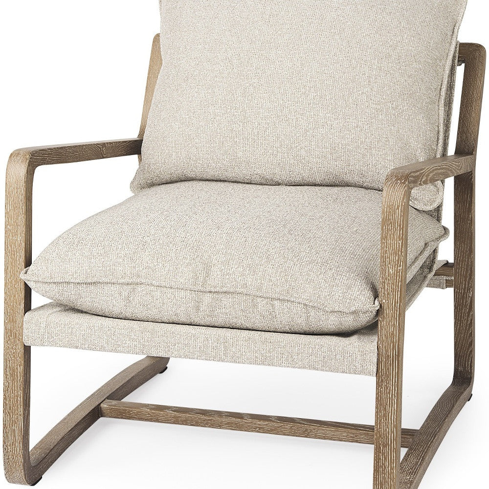 Modern Rustic Cozy Brown And Oatmeal Accent Chair