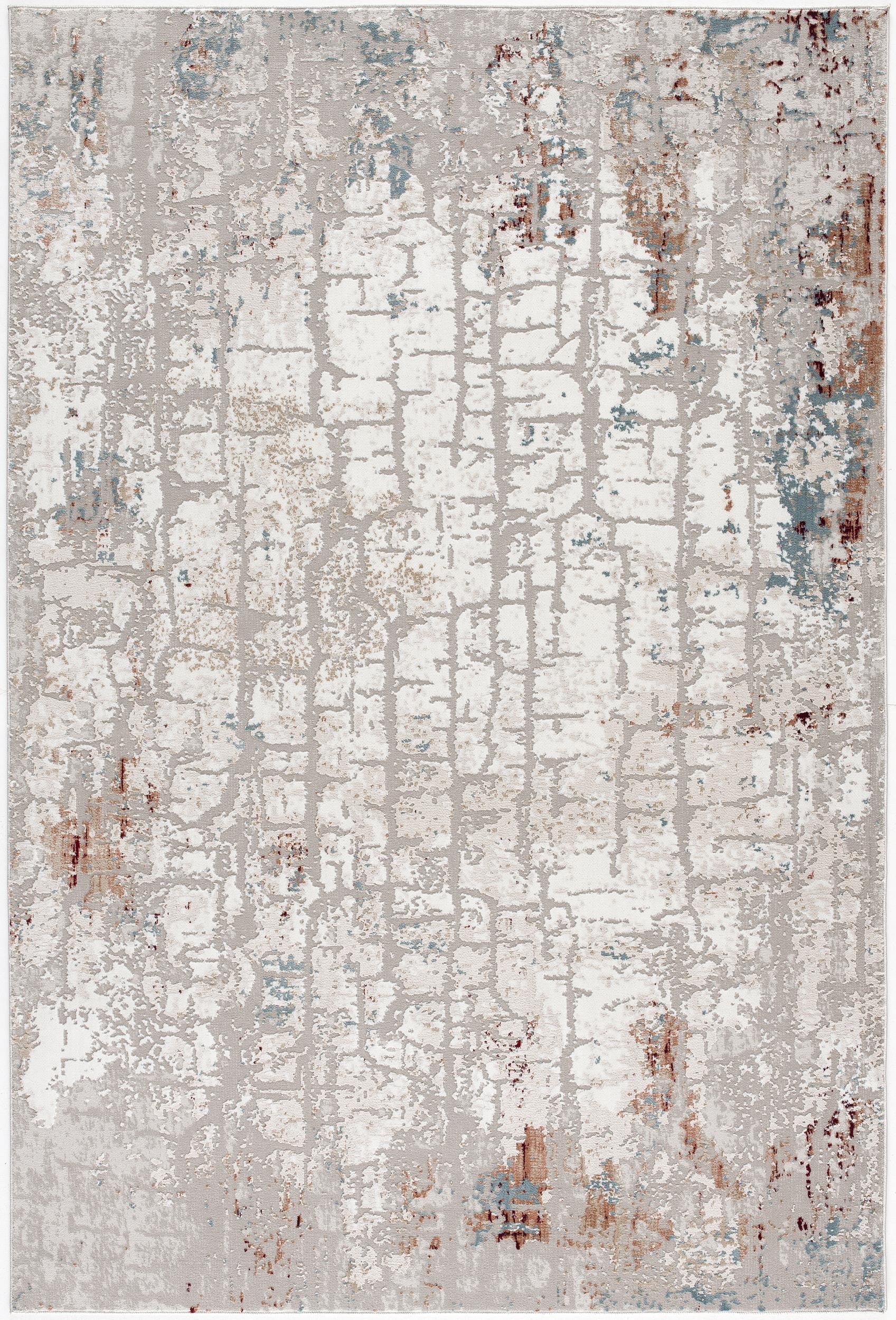 7’ X 10’ Gray And Ivory Abstract Branches Area Rug