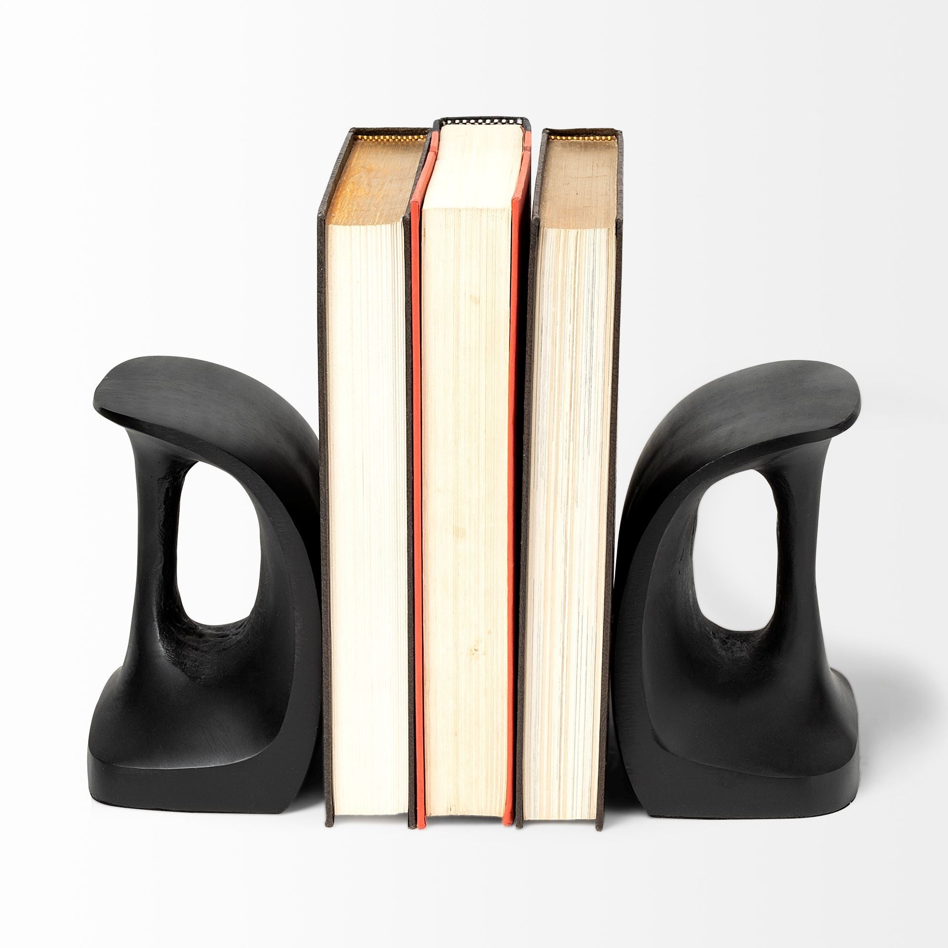 Cobbler's Tool Matte Black Metal Bookends