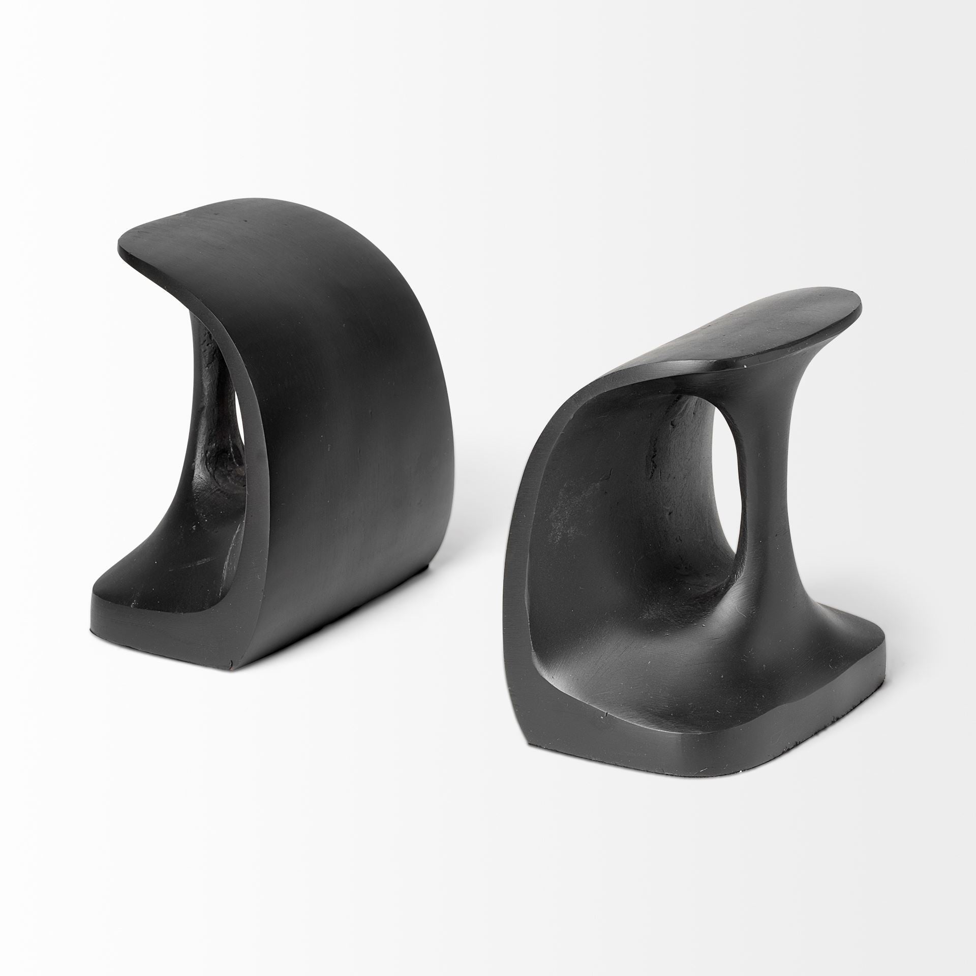 Cobbler's Tool Matte Black Metal Bookends