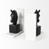 Black Stallion On White Marble Bookends