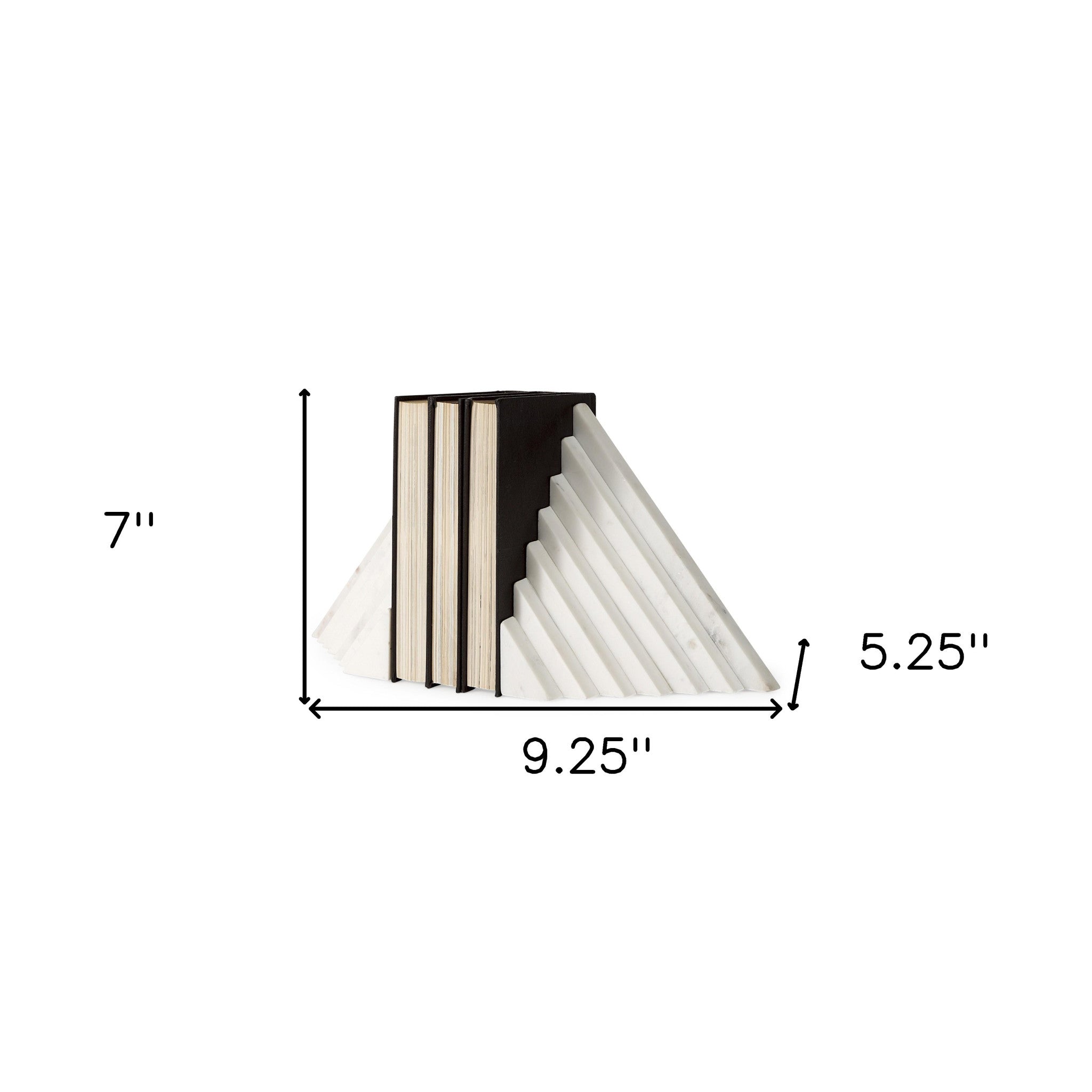 3D Modern Stepped Triangle Marble Bookends