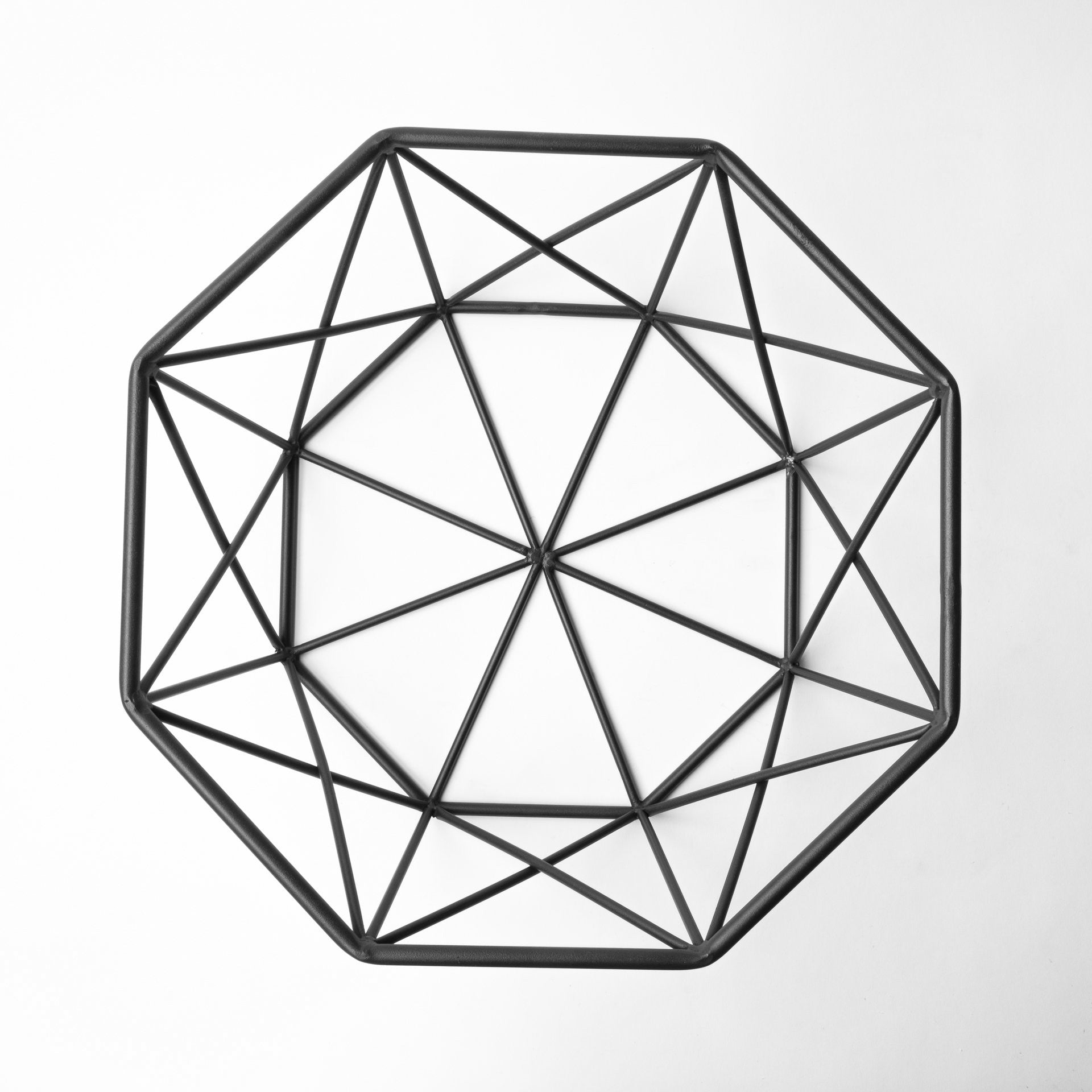 Black Geometric Metal Centerpiec Bowl