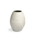 Petite White Embossed Stripes Ceramic Vase