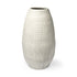 White Embossed Stripes Ceramic Vase