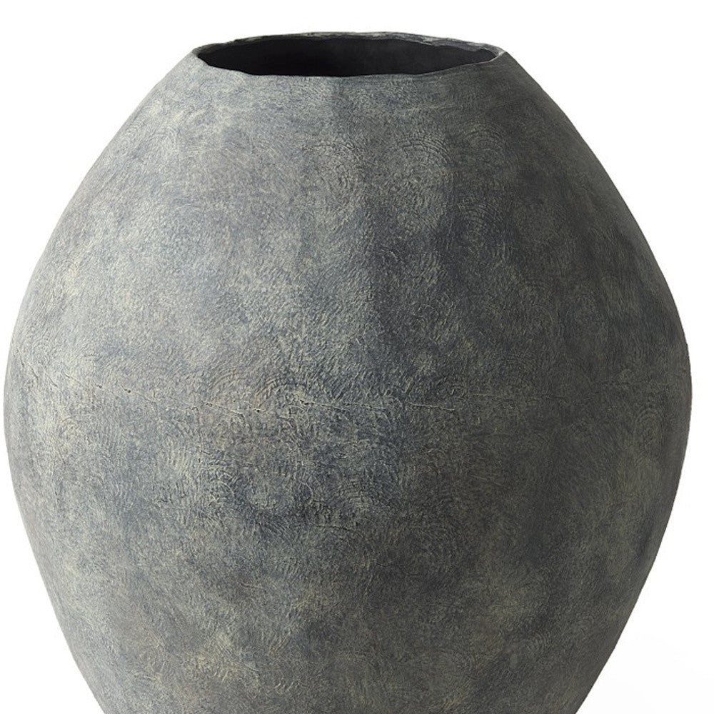 Kyros Gray 28" Earthy Ceramic Oval Vase