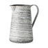 11" Gray and White Abstract Metal Jug Vase