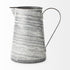 11" Gray and White Abstract Metal Jug Vase