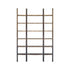 90" Brown Distressed Iron and Solid Wood Six Tier Bookcase