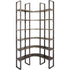 90" Black Iron Frame Curved Wooden Six Tier Shelving