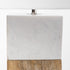 White Marble And Natural Wood Block Table Or Desk Lamp