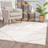 3’ X 5’ Ivory Modern Uneven Lattice Area Rug