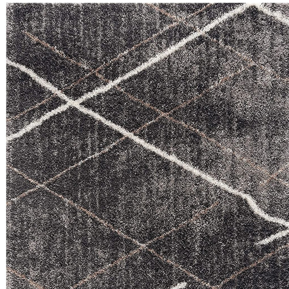 3’ X 5’ Gray Modern Distressed Lines Area Rug