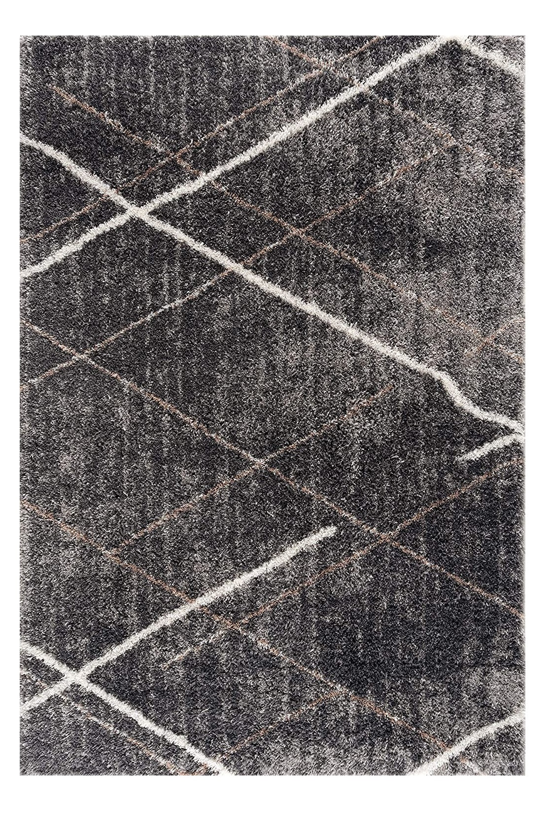 3’ X 5’ Gray Modern Distressed Lines Area Rug