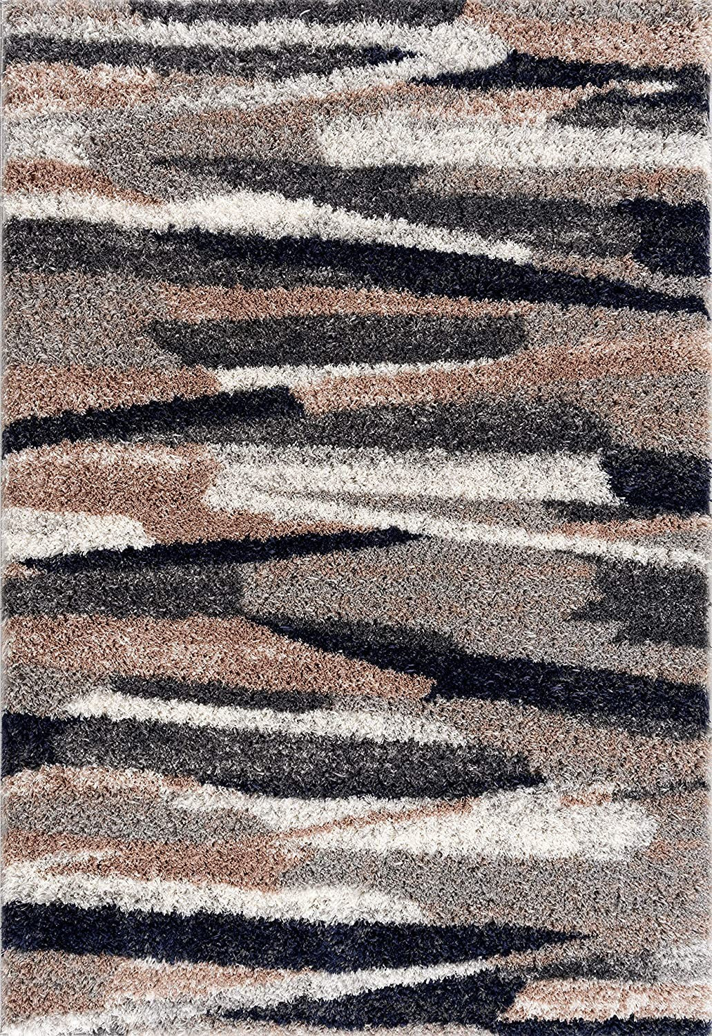 5’ X 8’ Gray And Black Strokes Area Rug