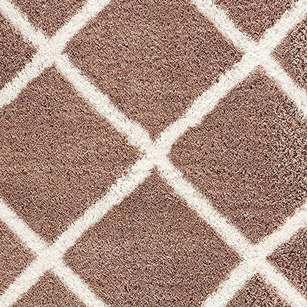 8' X 11' Beige Geometric Area Rug