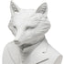 13" White Resin Fox Bust Tabletop Sculpture