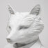 13" White Resin Fox Bust Tabletop Sculpture