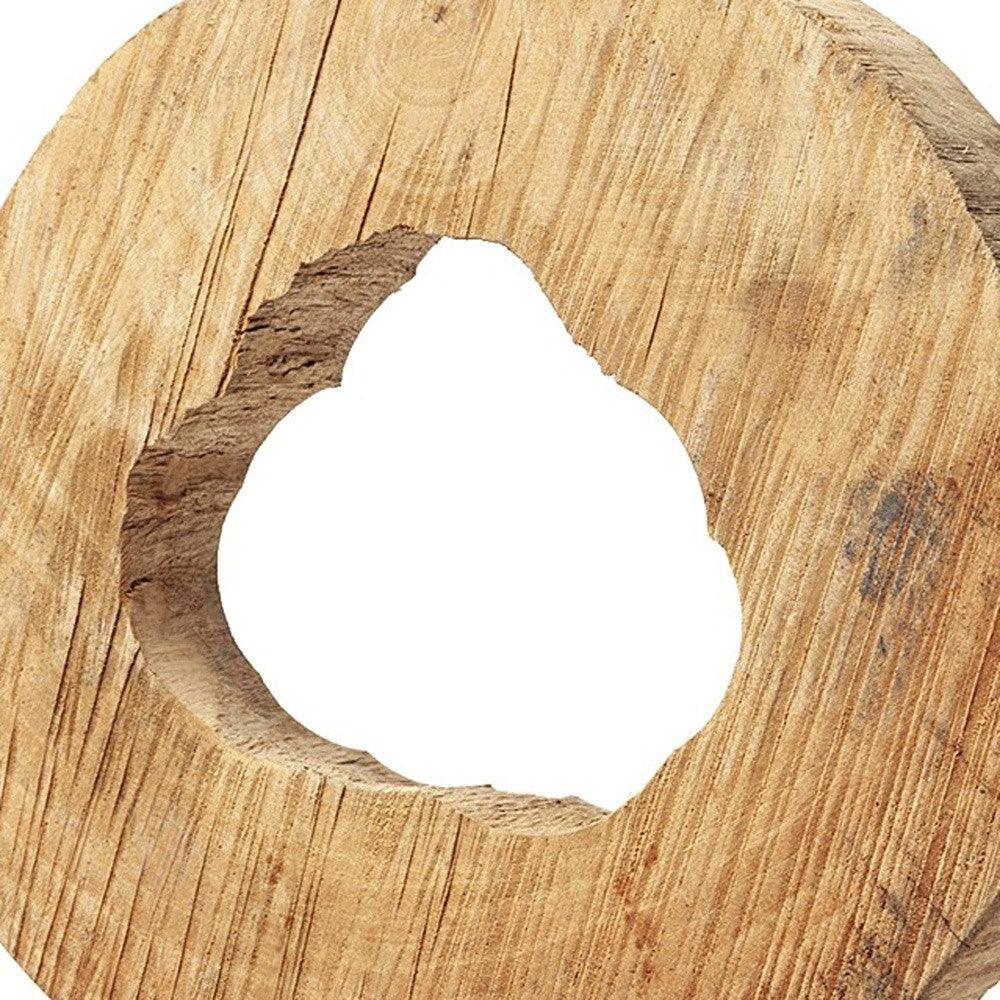 Petite Natural Wood Disc Sculpture