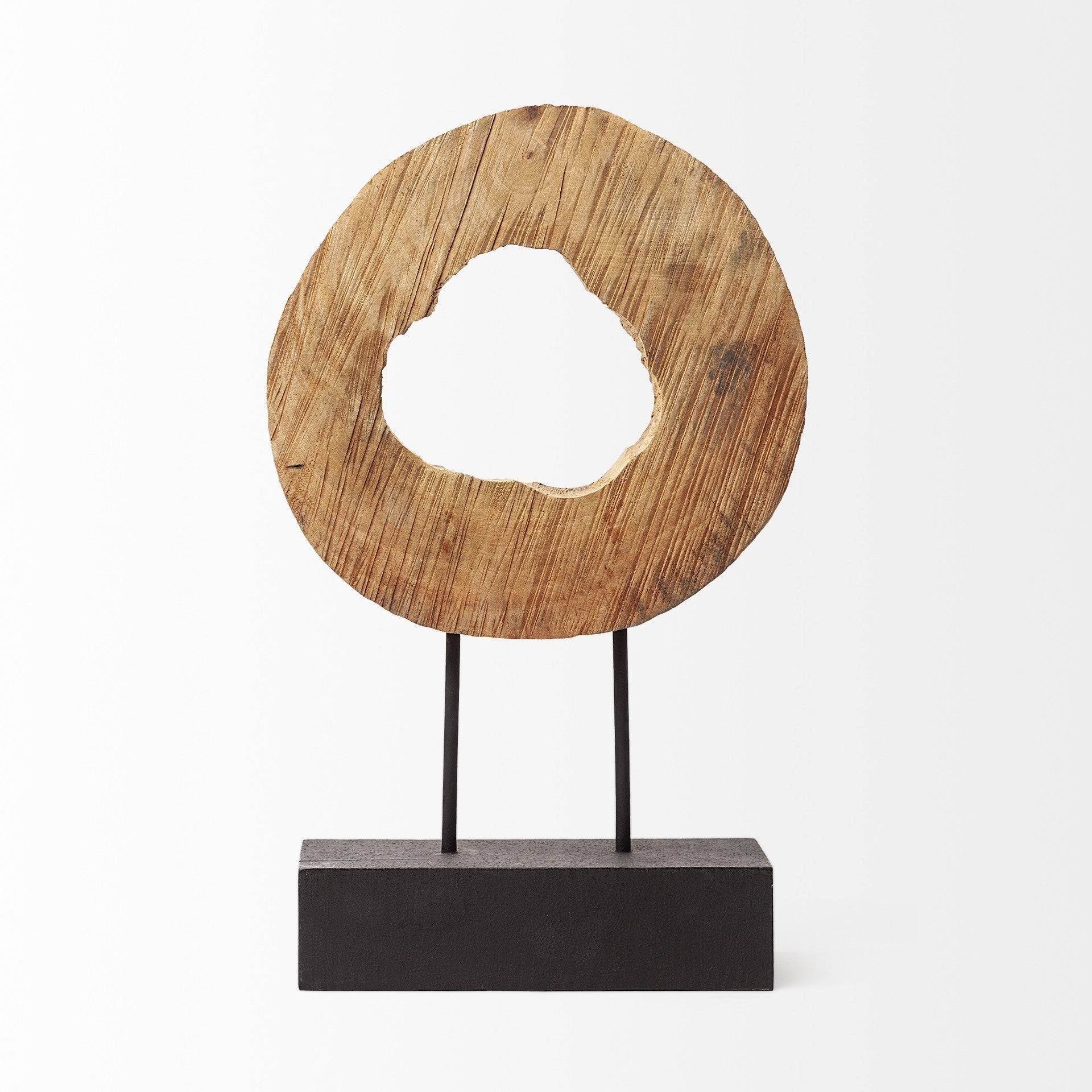 Petite Natural Wood Disc Sculpture