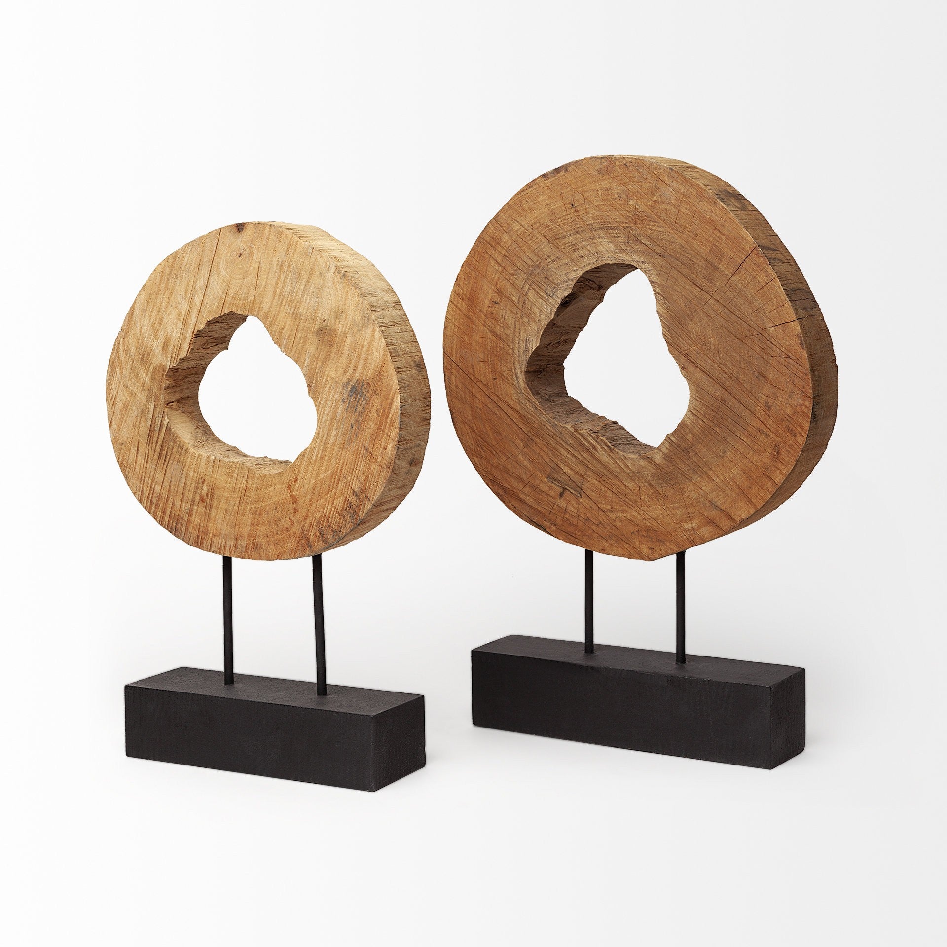 Petite Natural Wood Disc Sculpture