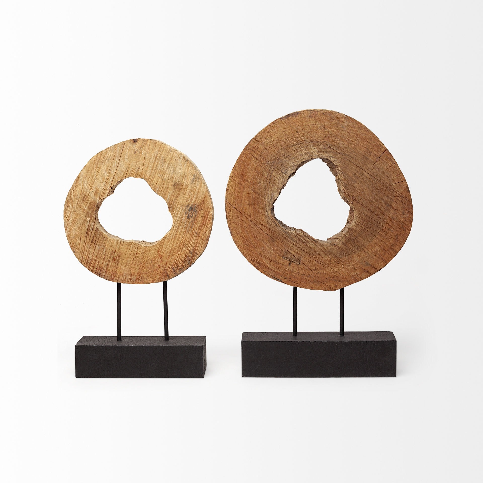 Petite Natural Wood Disc Sculpture