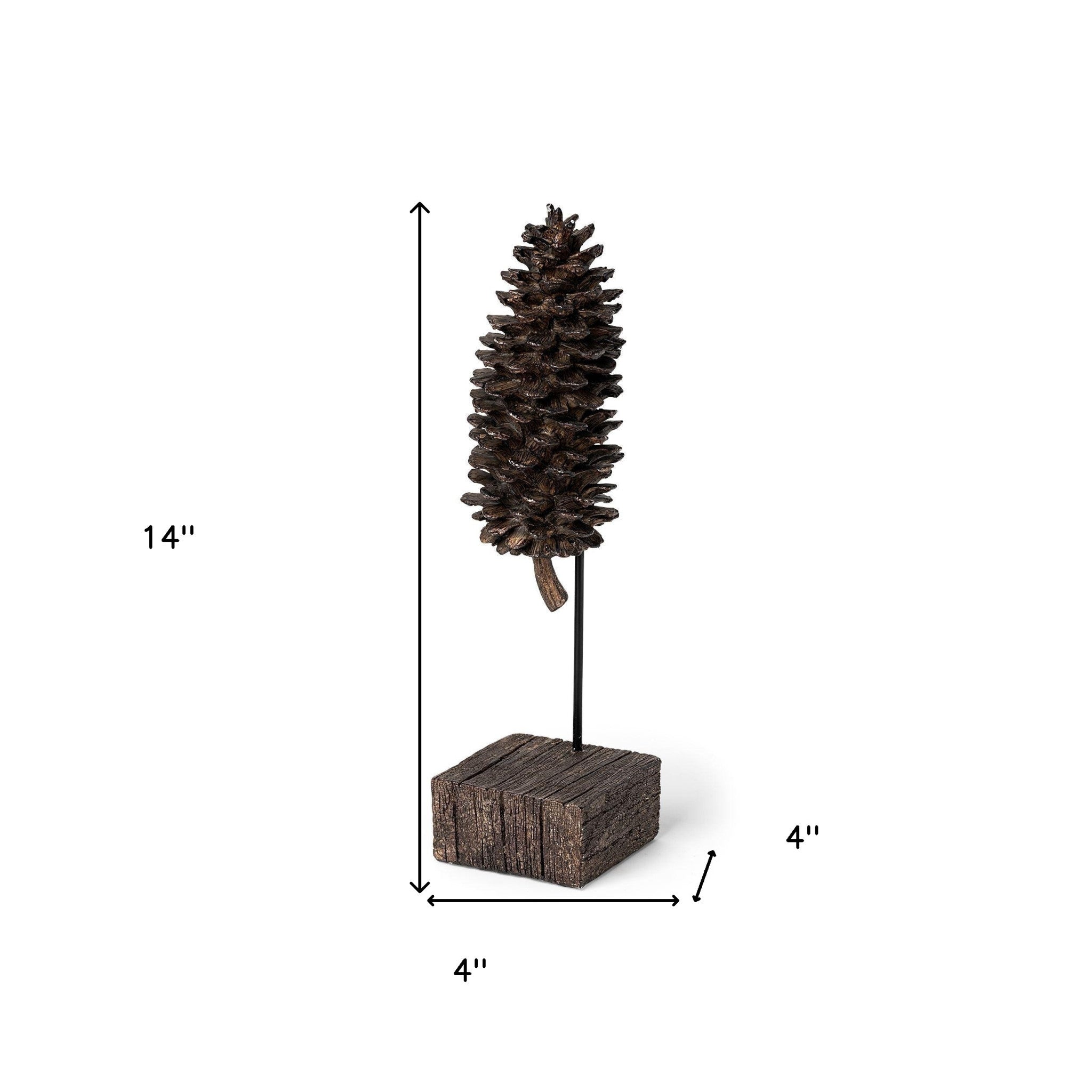 Brown Resin Pinecone Shaped Sculpture