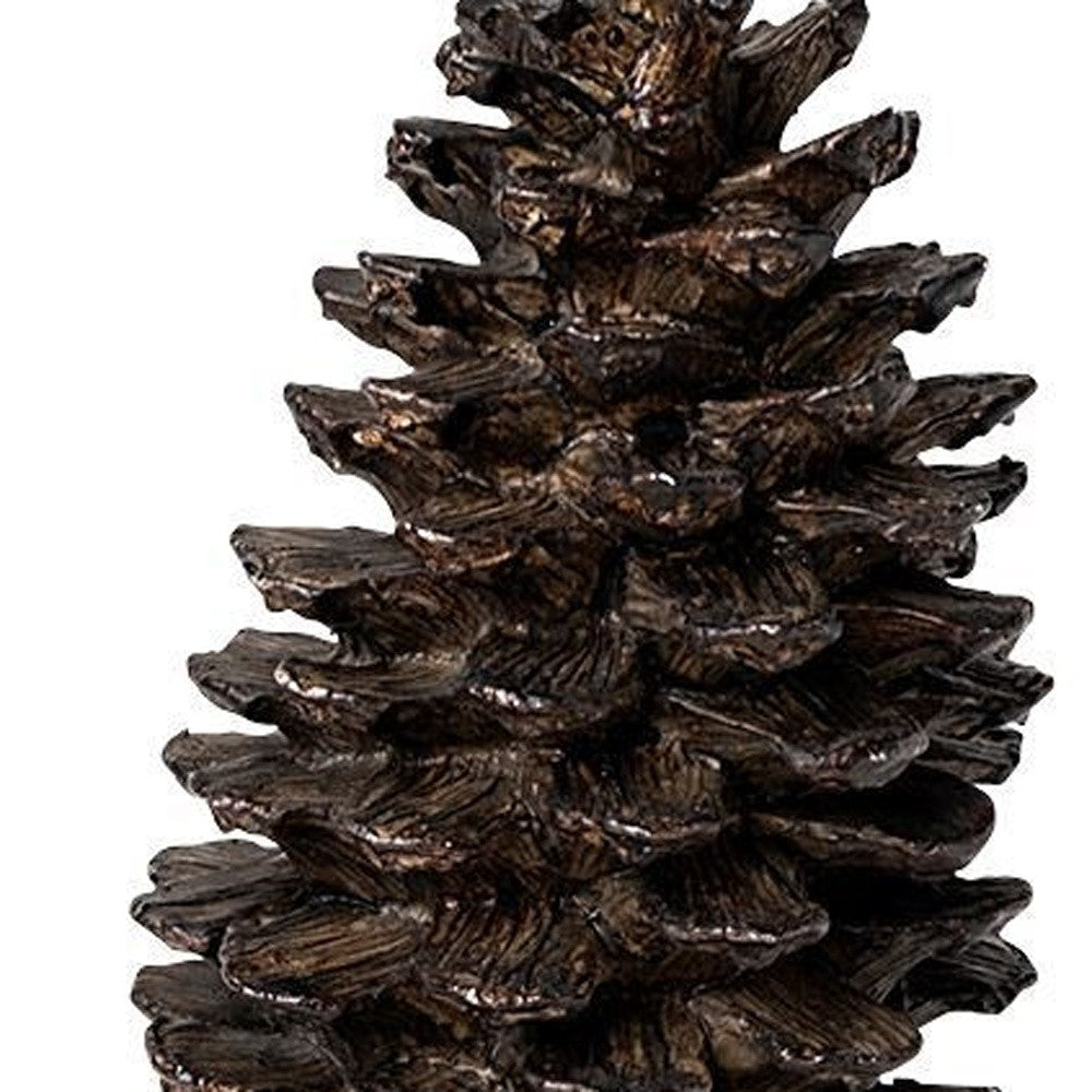 Brown Resin Pinecone Shaped Sculpture