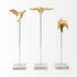 Set Of Three Gold Bird Sculptures