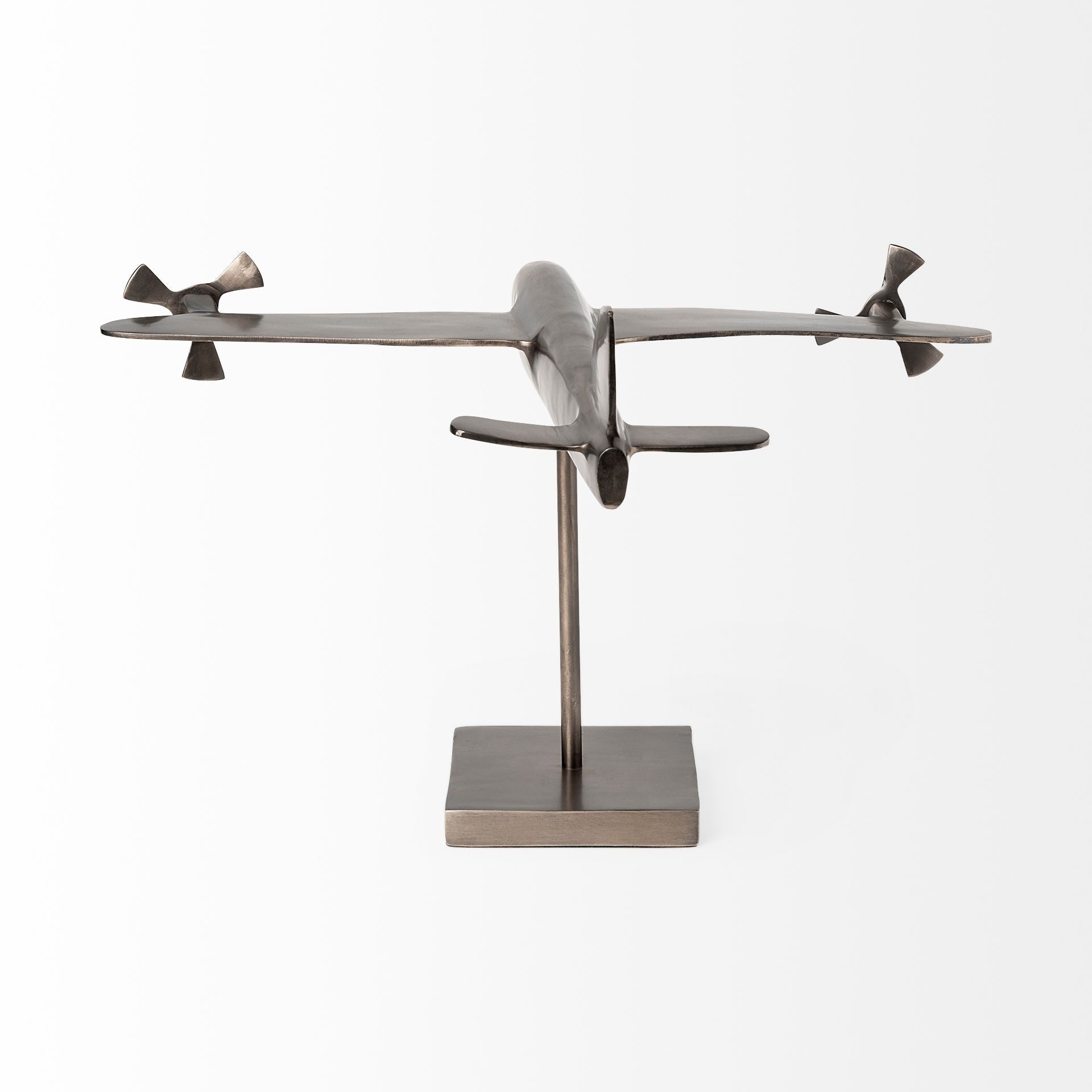 Gray Metal Bomber Plane Sculpture