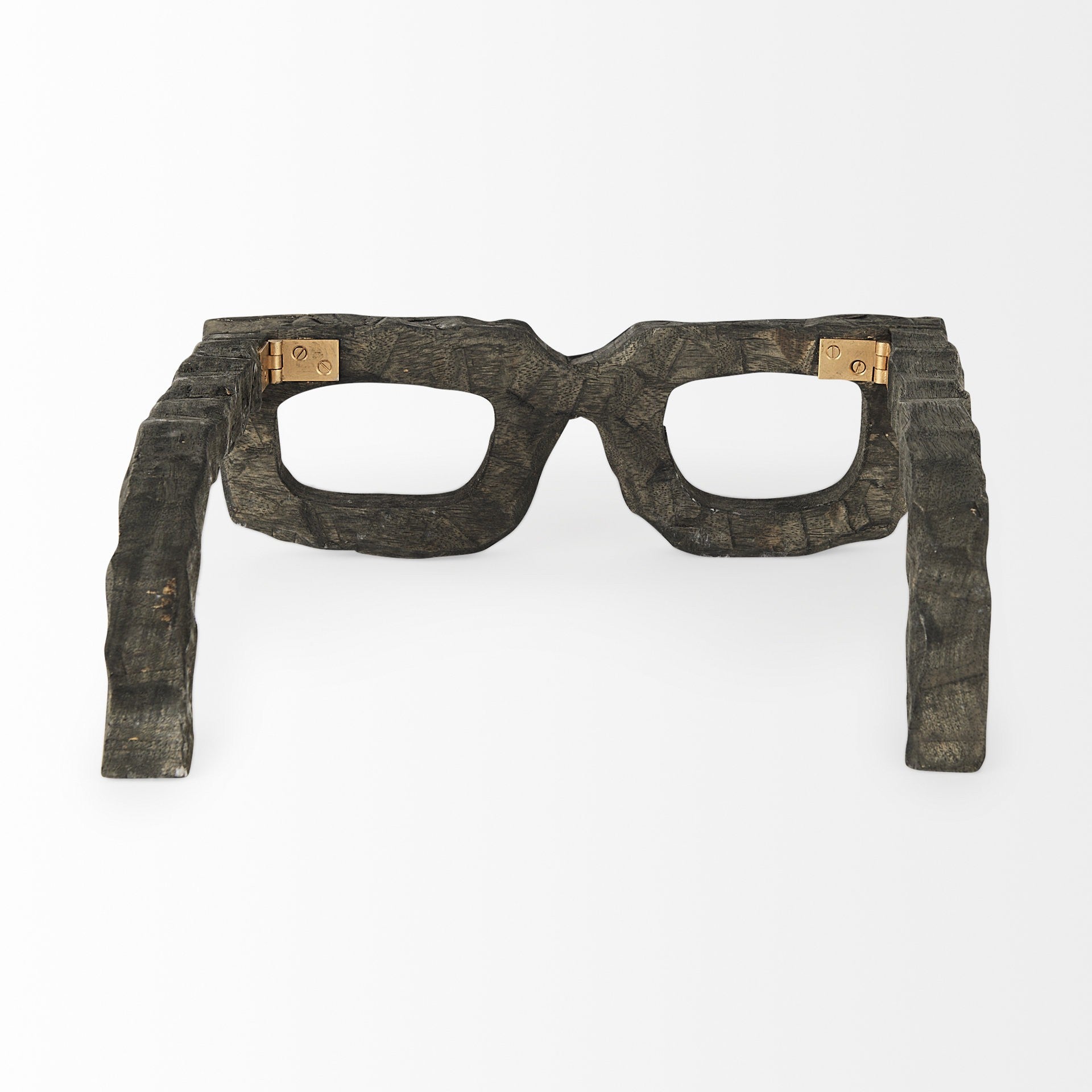 Eugene Rustic Brown Wooden Eyeglass Sculpture