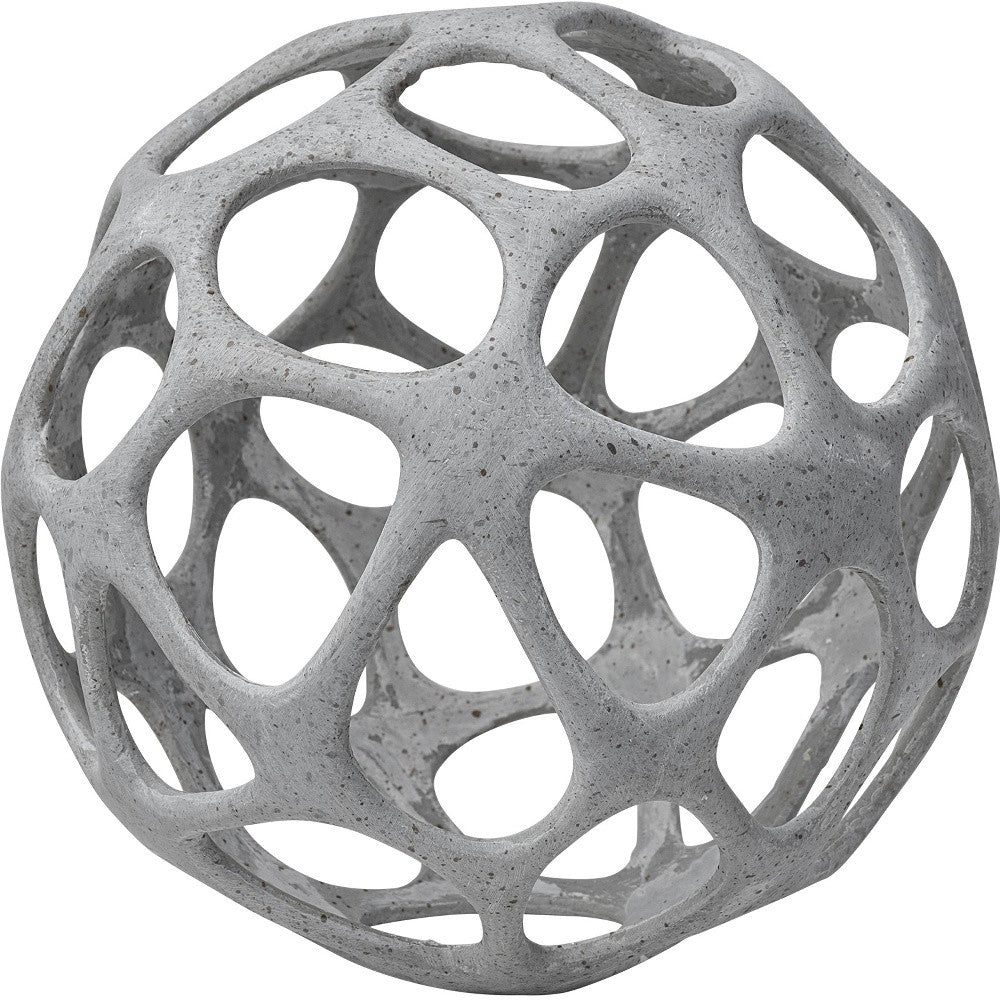 Light Gray Metal Hollow Orb Sculpture