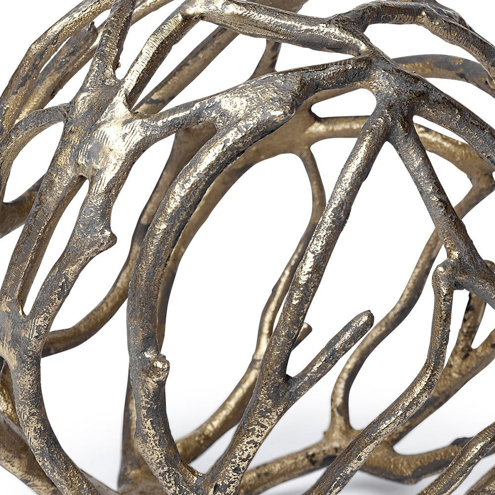 Gold Metal Tree Branch Sculpture