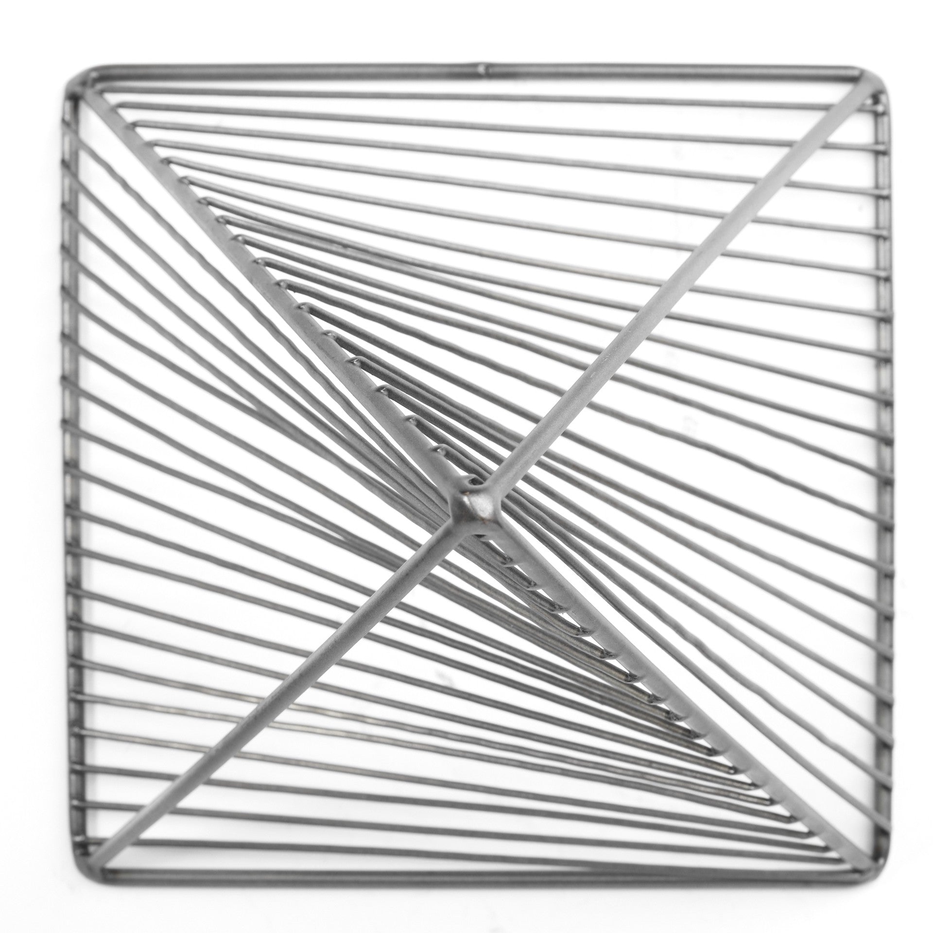 Contemporary Gray Metal Triangular Decor Piece