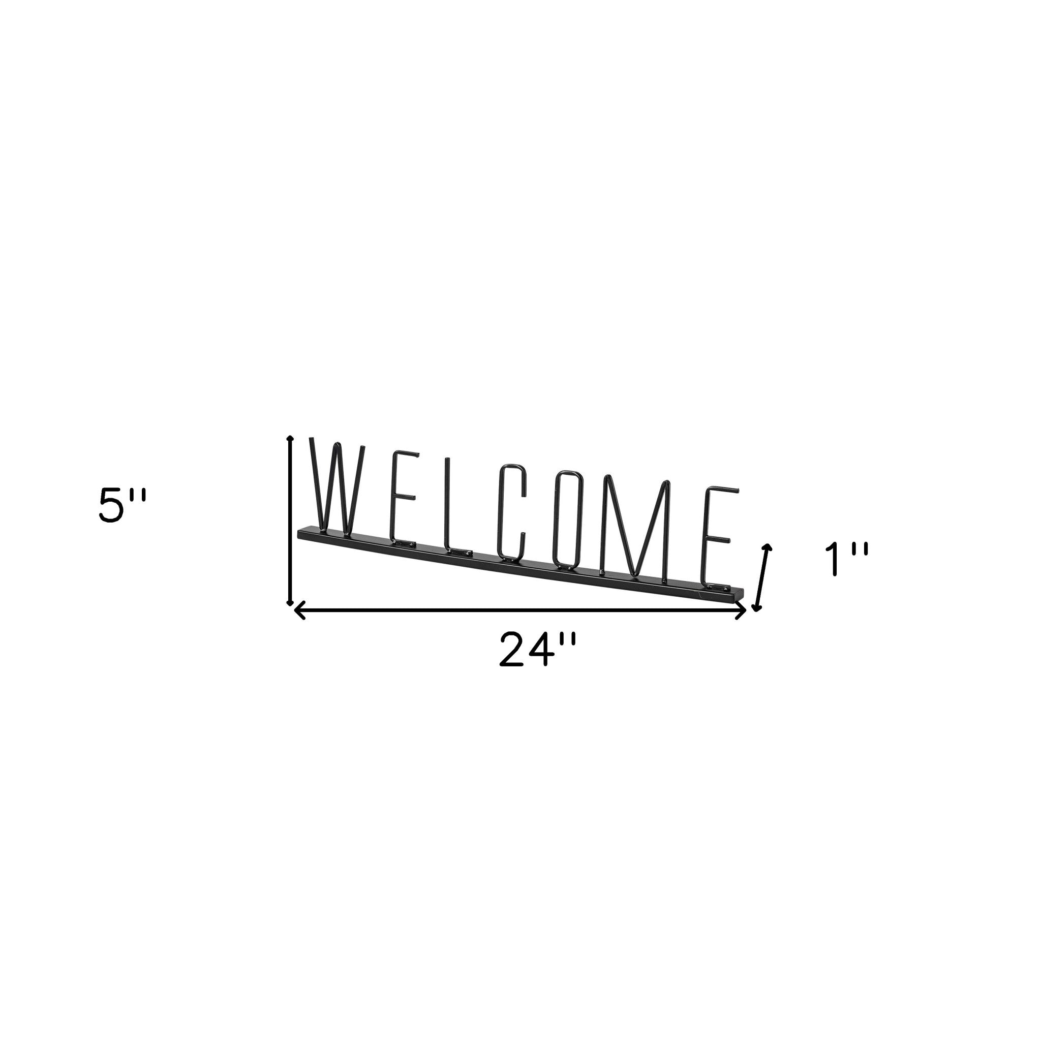 Black Metal Welcome Sign