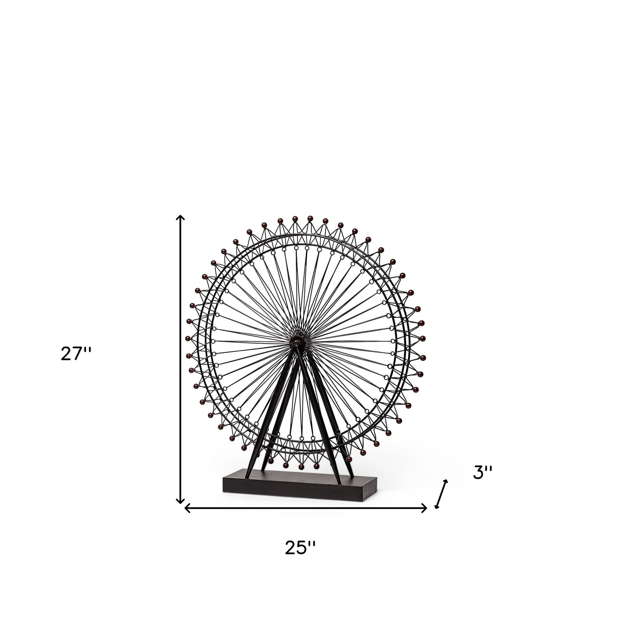 Black Metal London Eye Sculpture