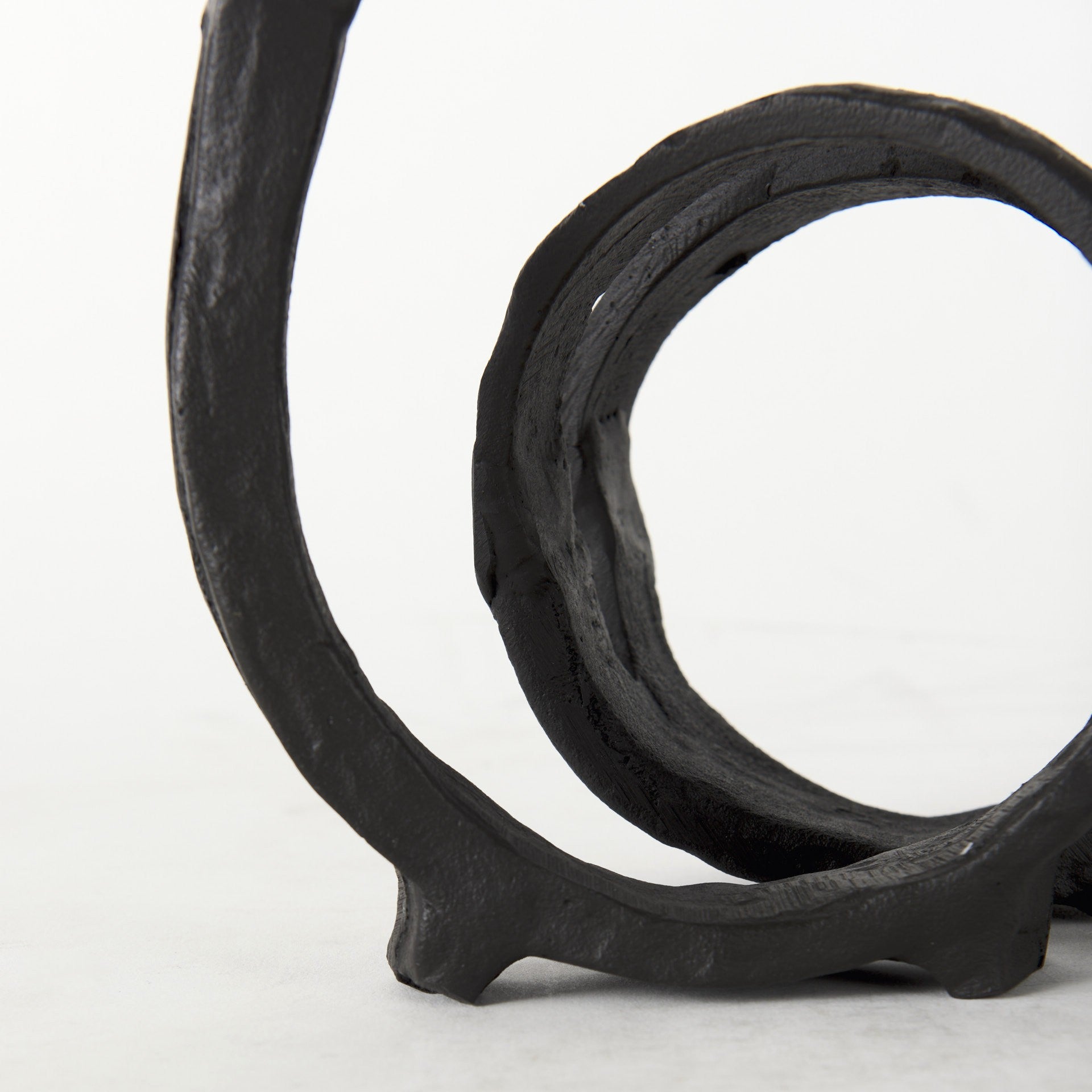 Black Metal Ribbon Loop Sculpture