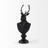 Black Resin Suited Deer Bust Sculpture