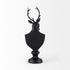 Black Resin Suited Deer Bust Sculpture