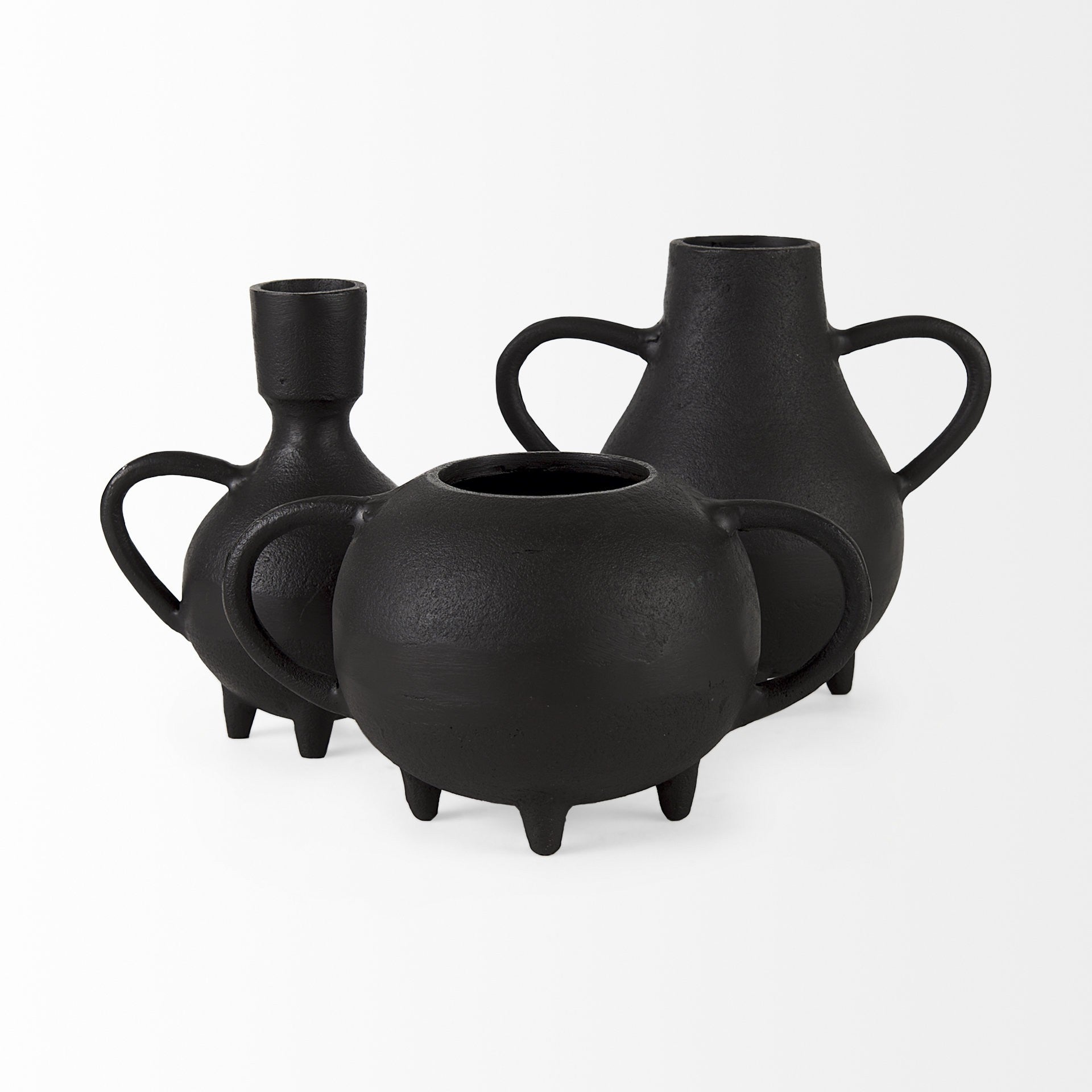 Black Matte Metal Italian Inspired Vase