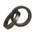 Two Ring Gray Hammered Metal Sculpture