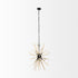 Wood And Metal Starburst Six Bulb Hanging Light