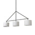 Metal Framed White Shade Three Bulb Hanging Light