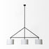 Metal Framed White Shade Three Bulb Hanging Light