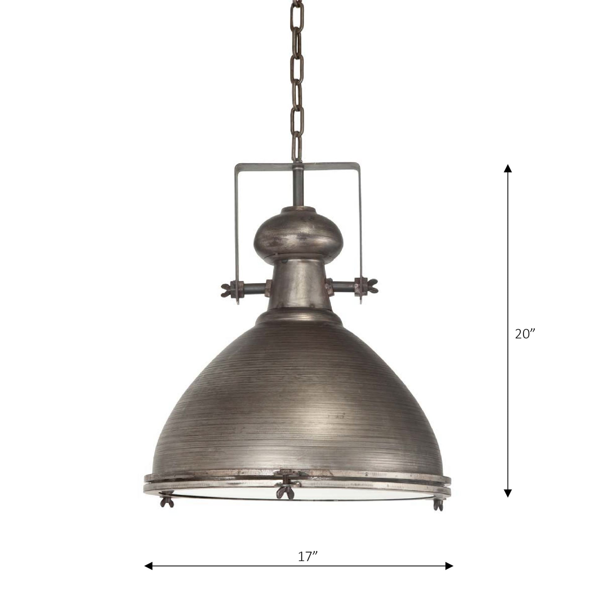 Industrial Gray Metal Hanging Pendant Light