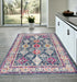 8' X 10' Navy Blue Oriental Dhurrie Area Rug