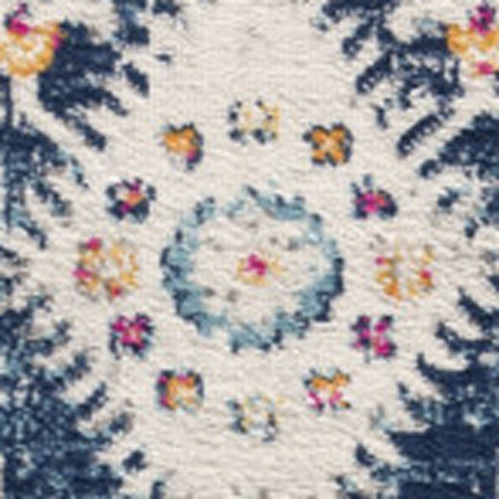 8' X 10' Navy Blue Oriental Dhurrie Area Rug