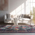 8' X 10' Navy Blue Oriental Dhurrie Area Rug