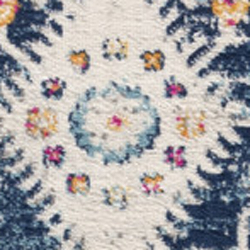 8' X 10' Navy Blue Oriental Dhurrie Area Rug