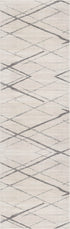 10' Gray Geometric Dhurrie Runner Rug